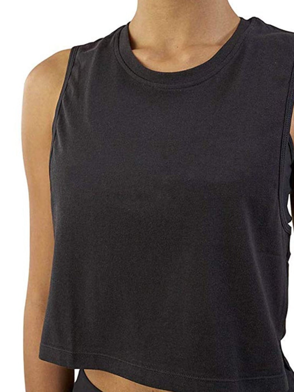 Round Neck Cropped Tank