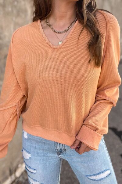 V-Neck Long Sleeve T-Shirt