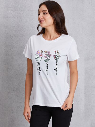 Graphic Round Neck Short Sleeve T-Shirt