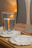 2-Piece Macrame Round Cup Mat