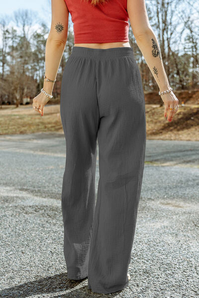 Tied Wide Leg Long Pants