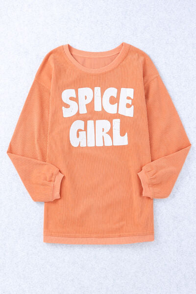 SPICE GIRL Round Neck Dropped Shoulder Sweatshirt