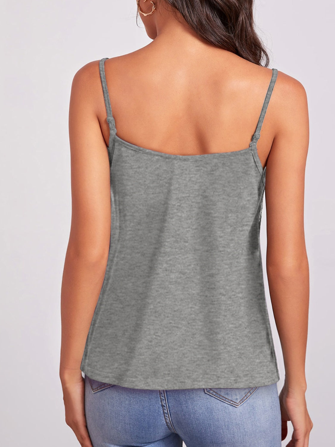 Geometric V-Neck Spaghetti Strap Cami