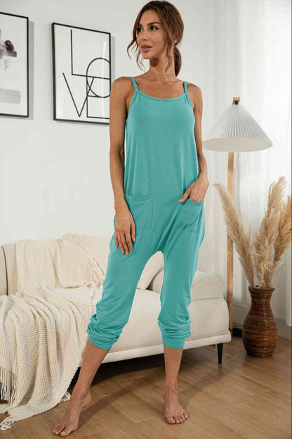 Spaghetti Strap Pocket Jumpsuit