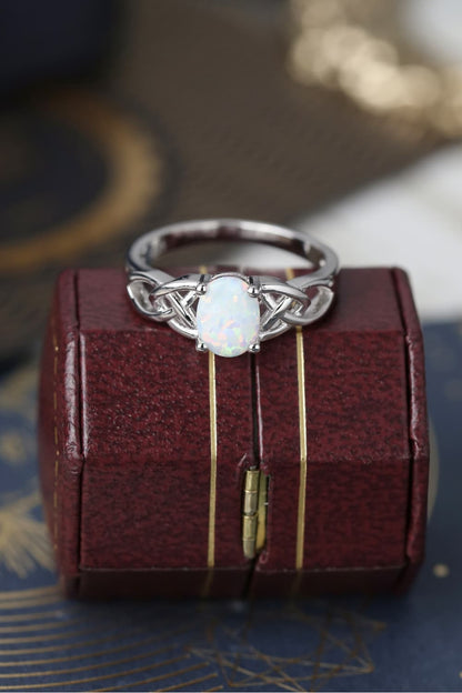 Crisscross 4-Prong Opal Ring