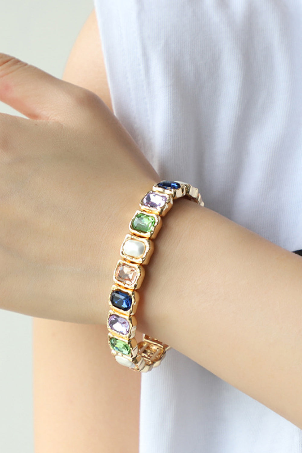 Glass Stone Alloy Bracelet