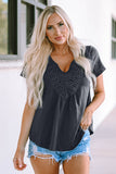 V-Neck Short Sleeve Blouse