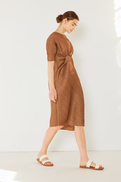 Marina West Swim Pleated Dolman Sleeve Dress