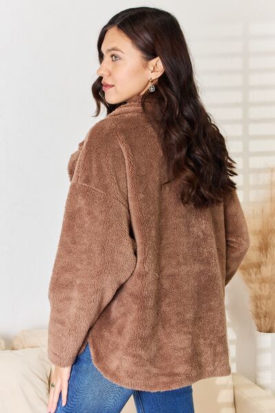 Culture Code Double Breasted Fuzzy Coat