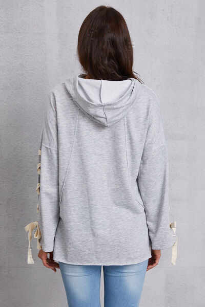 Tied Dropped Shoulder Hoodie