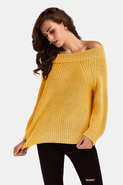 Off-Shoulder Long Sleeve Sweater