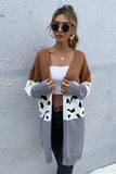 Leopard Color Block Cardigan