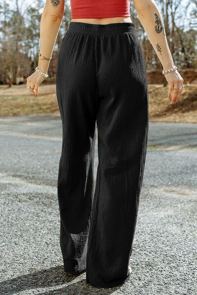 Tied Wide Leg Long Pants