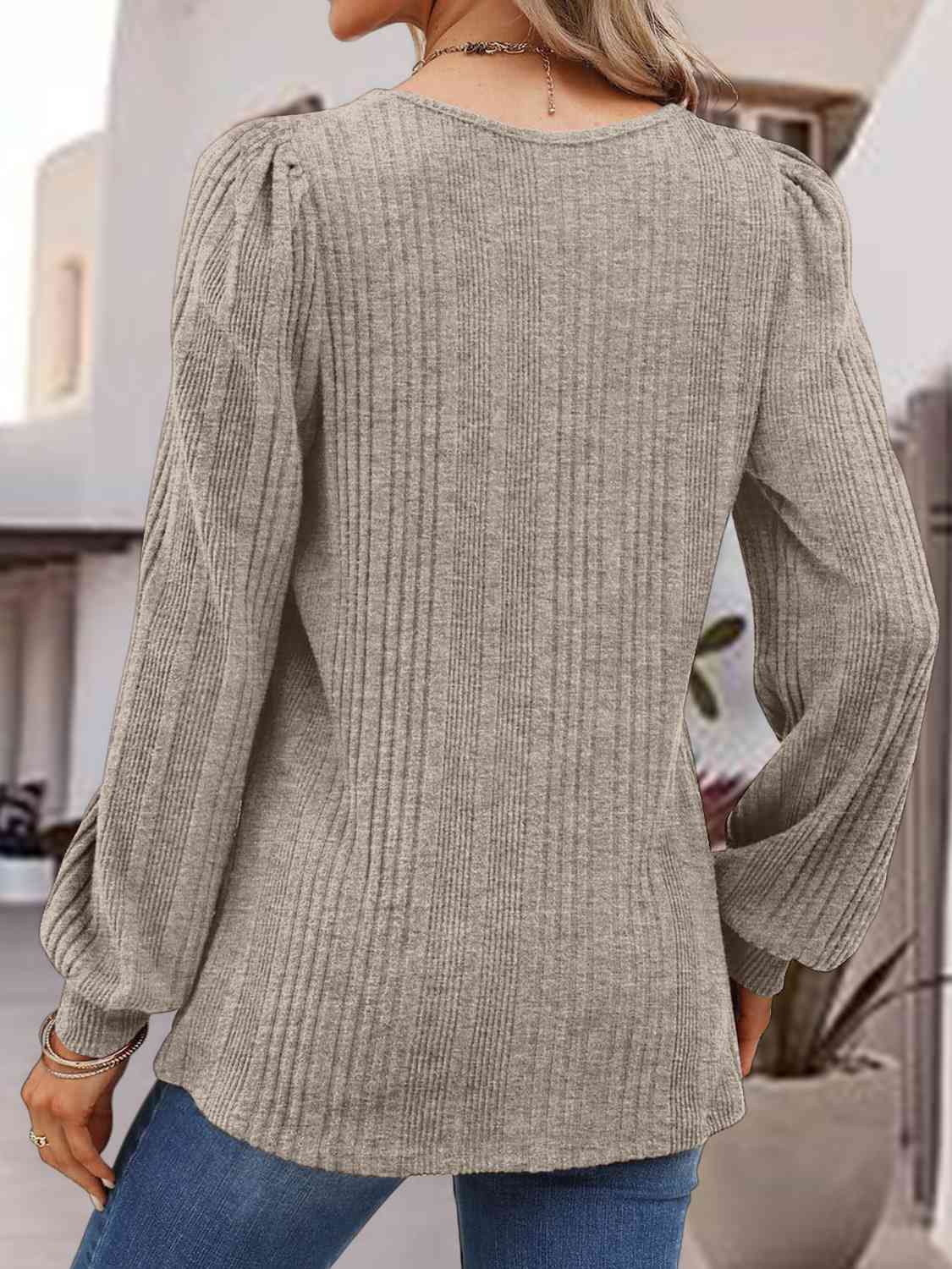 Square Neck Long Sleeve Top