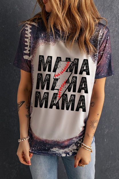 Printed MAMA Graphic Round Neck Tee