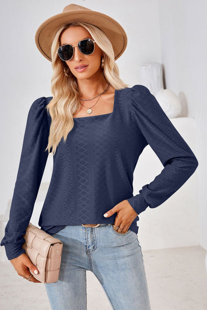 Square Neck Puff Sleeve Blouse