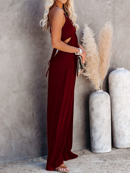 Halter Neck Wide Leg Jumpsuit