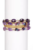 Amethyst With Turquoise Multi Strand Bracelet