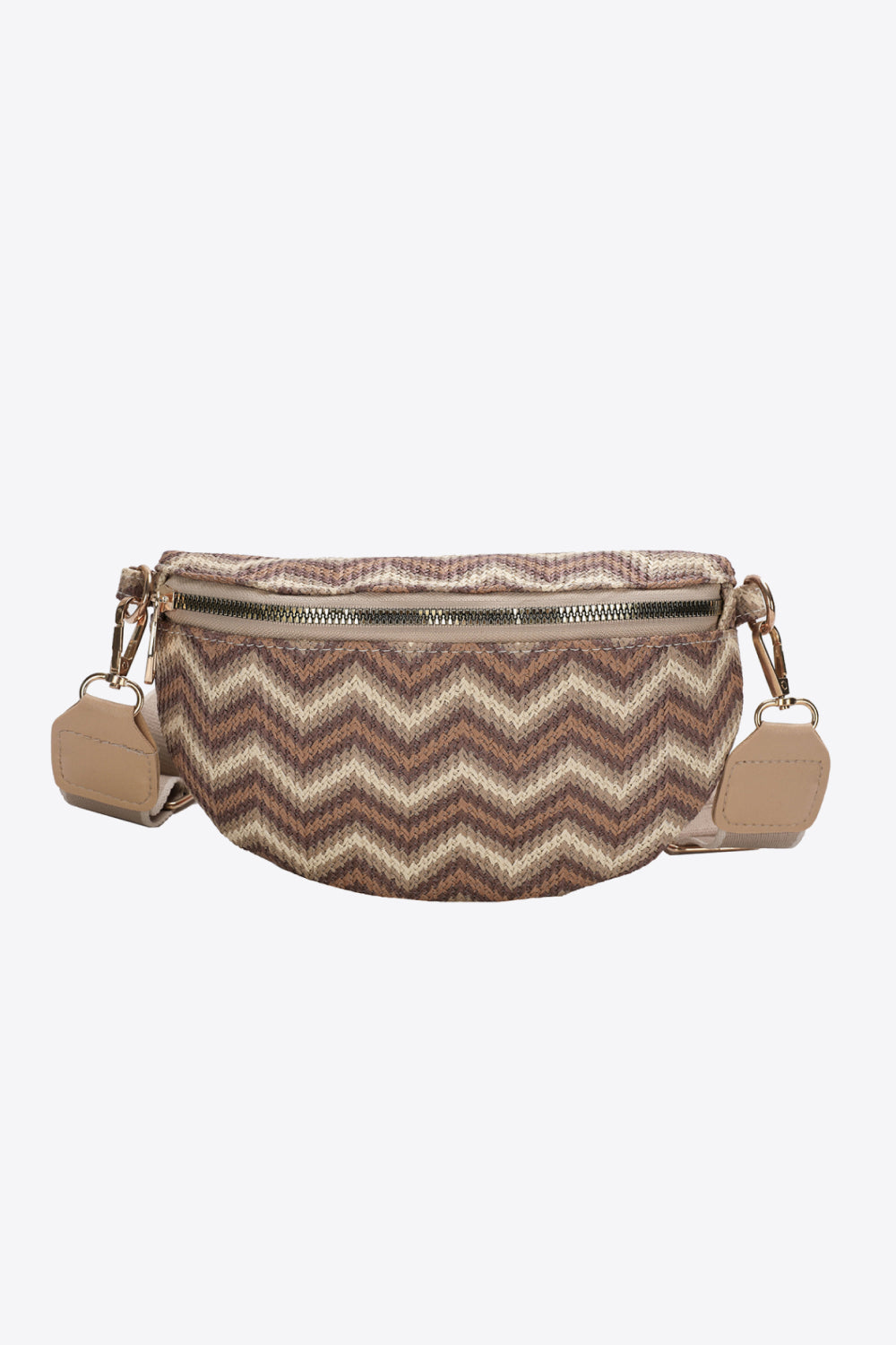 Chevron Straw Sling Bag