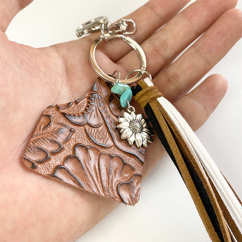 Turquoise Fringe Detail Key Chain