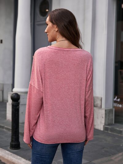 Butterfly Round Neck Dropped Shoulder Blouse