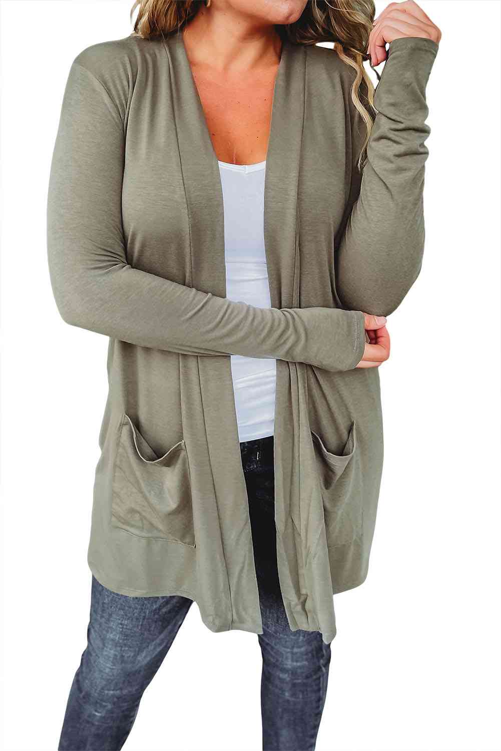 Open Front Long Sleeve Cardigan