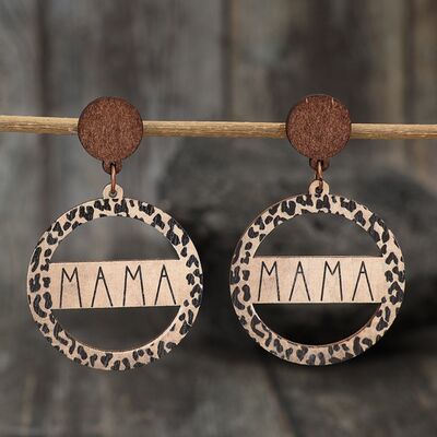 Alloy Wooden Dangle Earrings