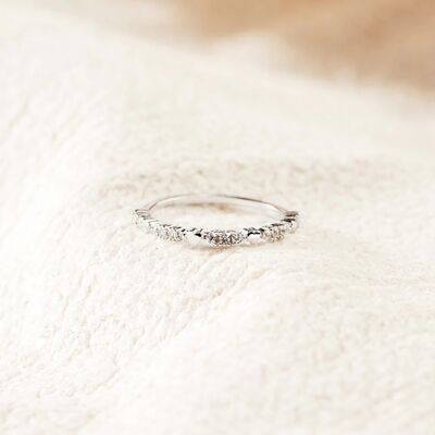 925 Sterling Silver Inlaid Zircon Ring