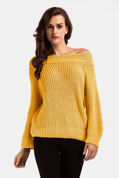 Off-Shoulder Long Sleeve Sweater