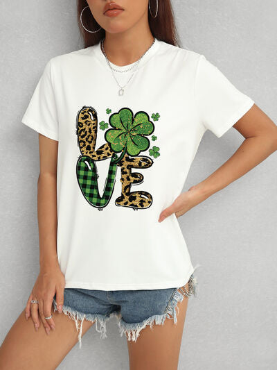 LOVE Round Neck Short Sleeve T-Shirt