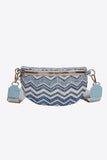 Chevron Straw Sling Bag