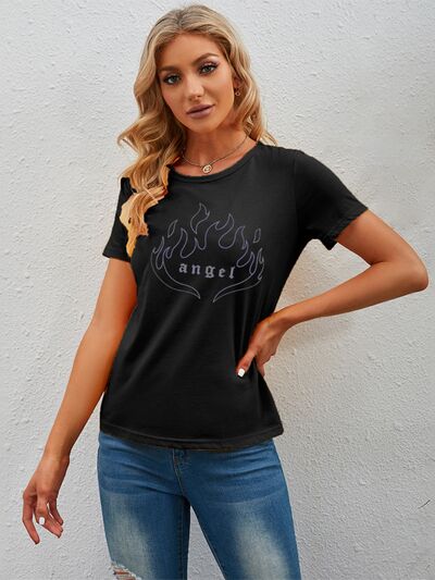 Graphic Round Neck Short Sleeve T-Shirt