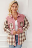 Button Up Plaid Collared Neck Jacket