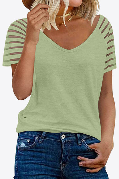 V-Neck Raglan Sleeve Tee