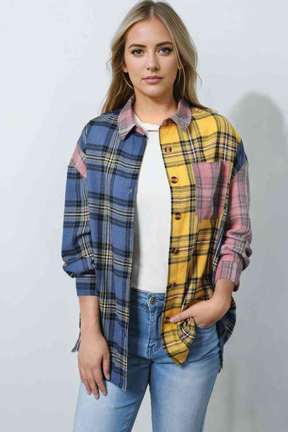 Tricolor Plaid Shirt