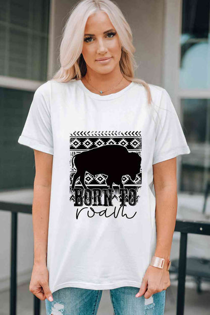 Graphic Round Neck Short Sleeve T-Shirt