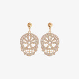 Skull Rhinestone Alloy Earrings