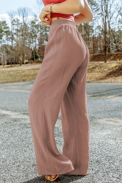 Tied Wide Leg Long Pants