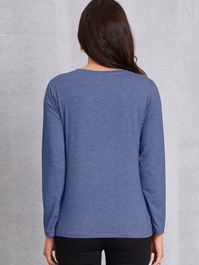 Graphic Round Neck Long Sleeve T-Shirt