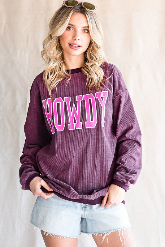 HOWDY Graphic Dropped Shoulder Sweatshirt