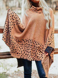 Leopard Turtleneck Poncho