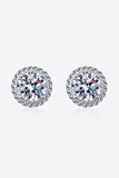 2 Carat Moissanite 925 Sterling Silver Stud Earrings