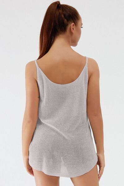 Scoop Neck Spaghetti Strap Knit Cami