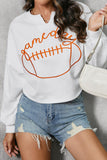 GAME DAY Ball Graphic Notched Sweatshirt