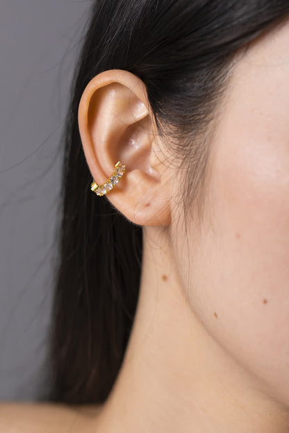 Inlaid Zircon Single Cuff Earring