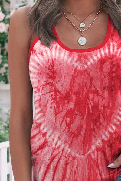 Tie-Dye Scoop Neck Wide Strap Tank