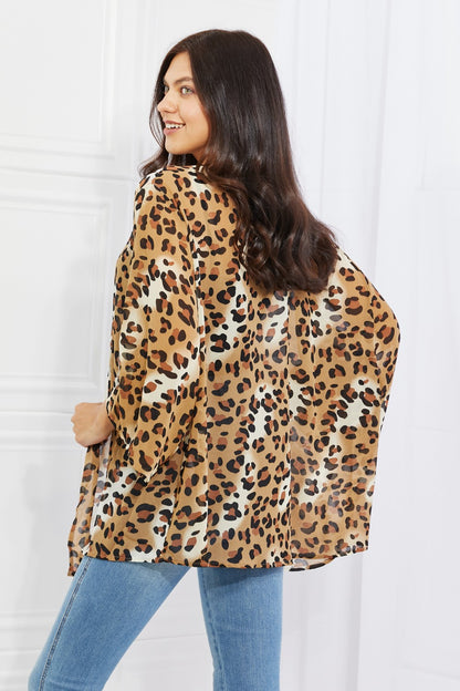 Melody Wild Muse Full Size Animal Print Kimono in Camel