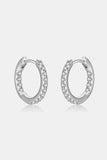 Inlaid Zircon 925 Sterling Silver Huggie Earrings