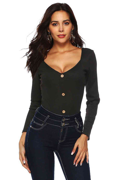 Button Detail Bodysuit