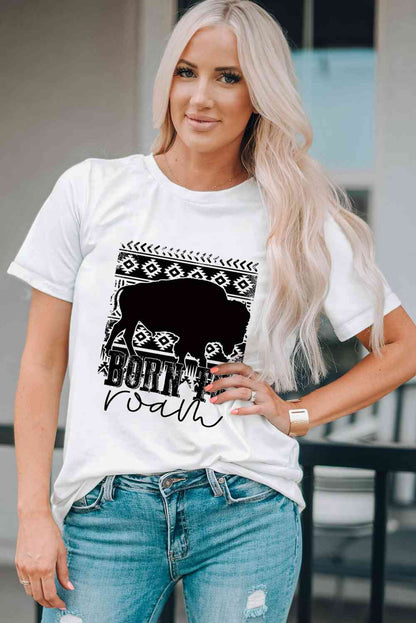 Graphic Round Neck Short Sleeve T-Shirt